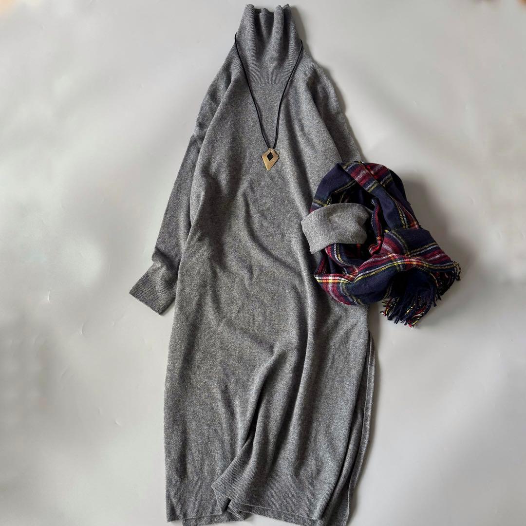 MUSE ドゥーズィエムクラス ウール100 ニットワンピース　タートル