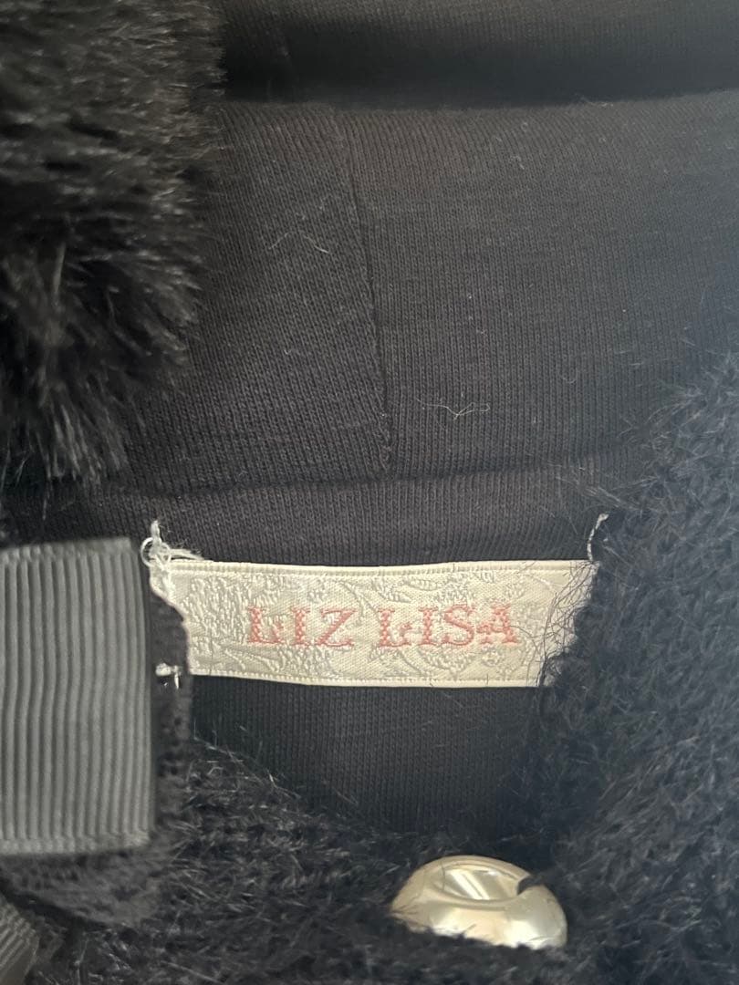 ♡LIZLISA♡ ポンポンリボンニットファーポンチョ（訳あり）