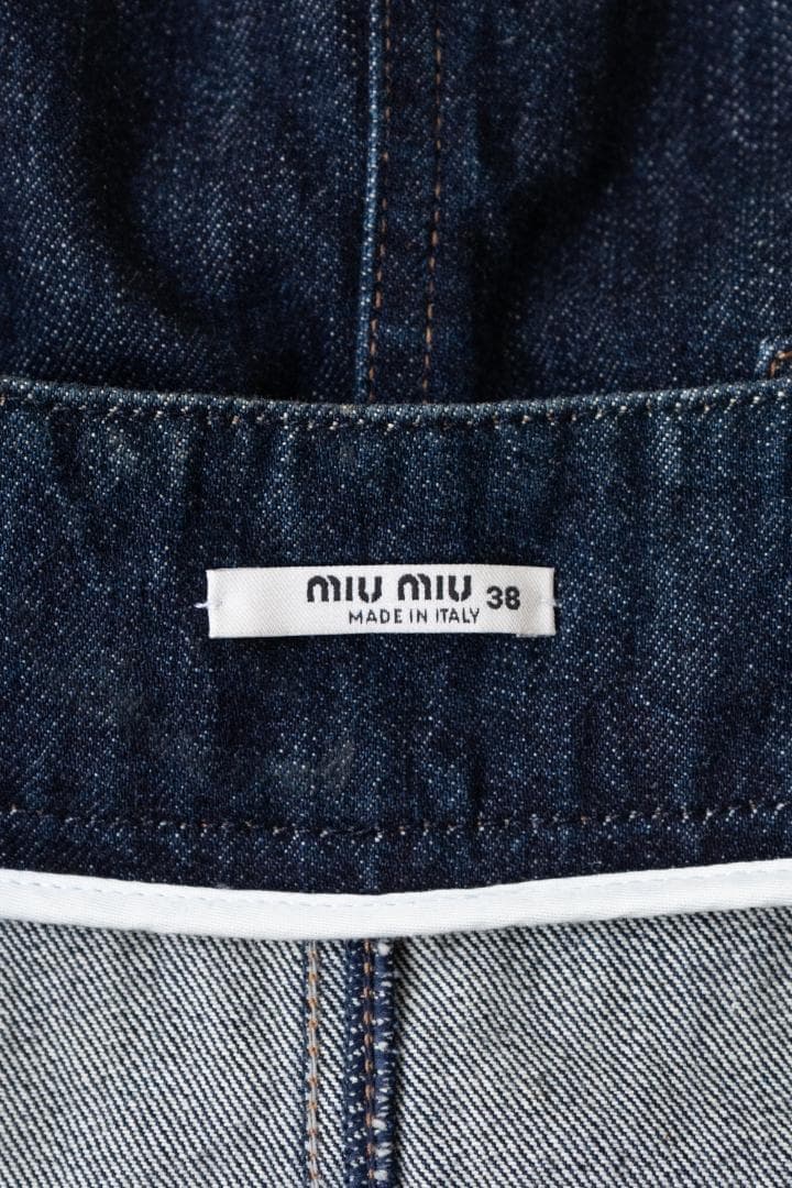 miu miu ミュウミュウ 装飾デニムスカート