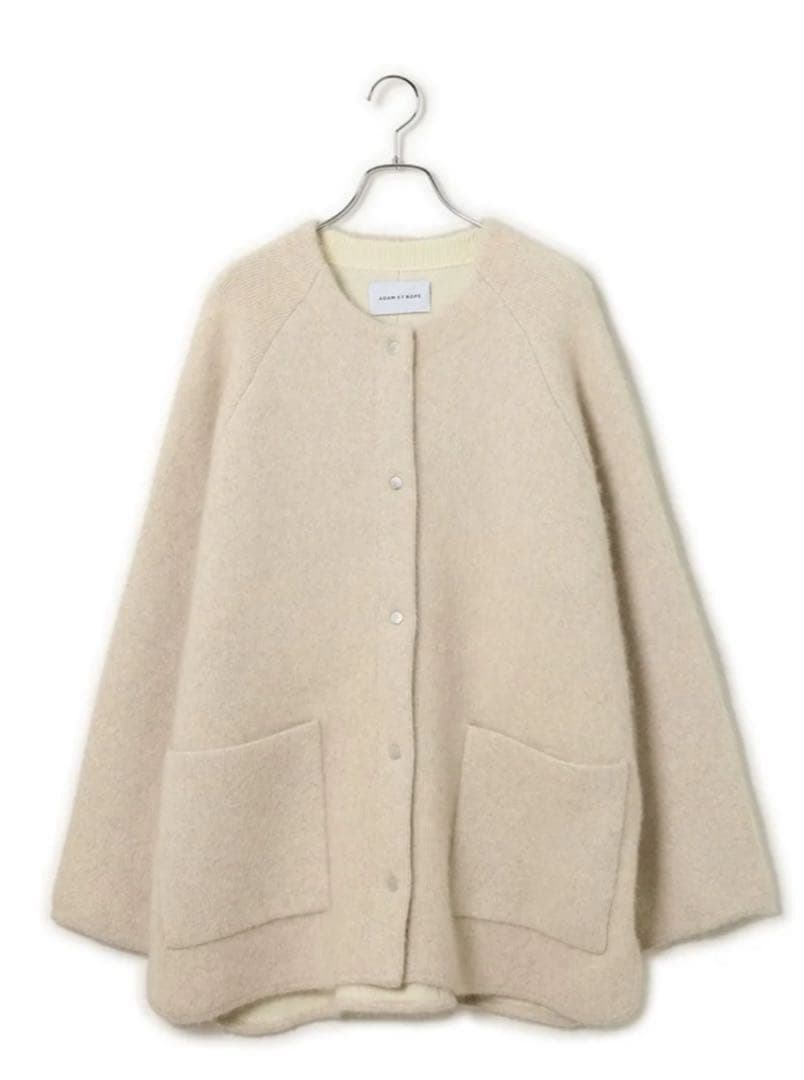 2024AW アダムエロペ ダブルフェイスニットミドル丈ブルゾン