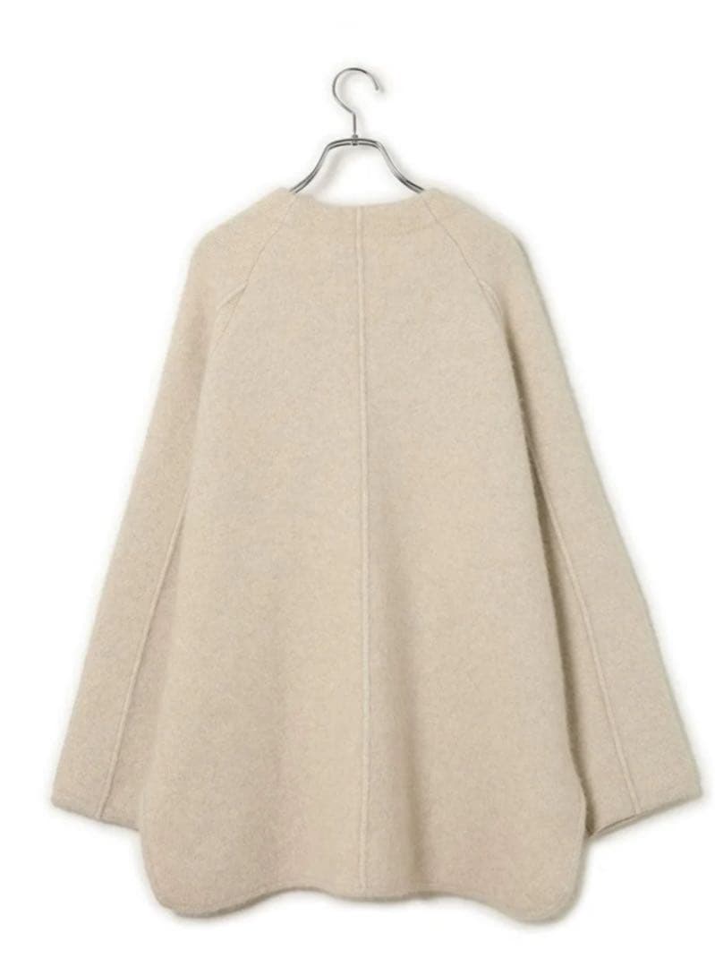 2024AW アダムエロペ ダブルフェイスニットミドル丈ブルゾン