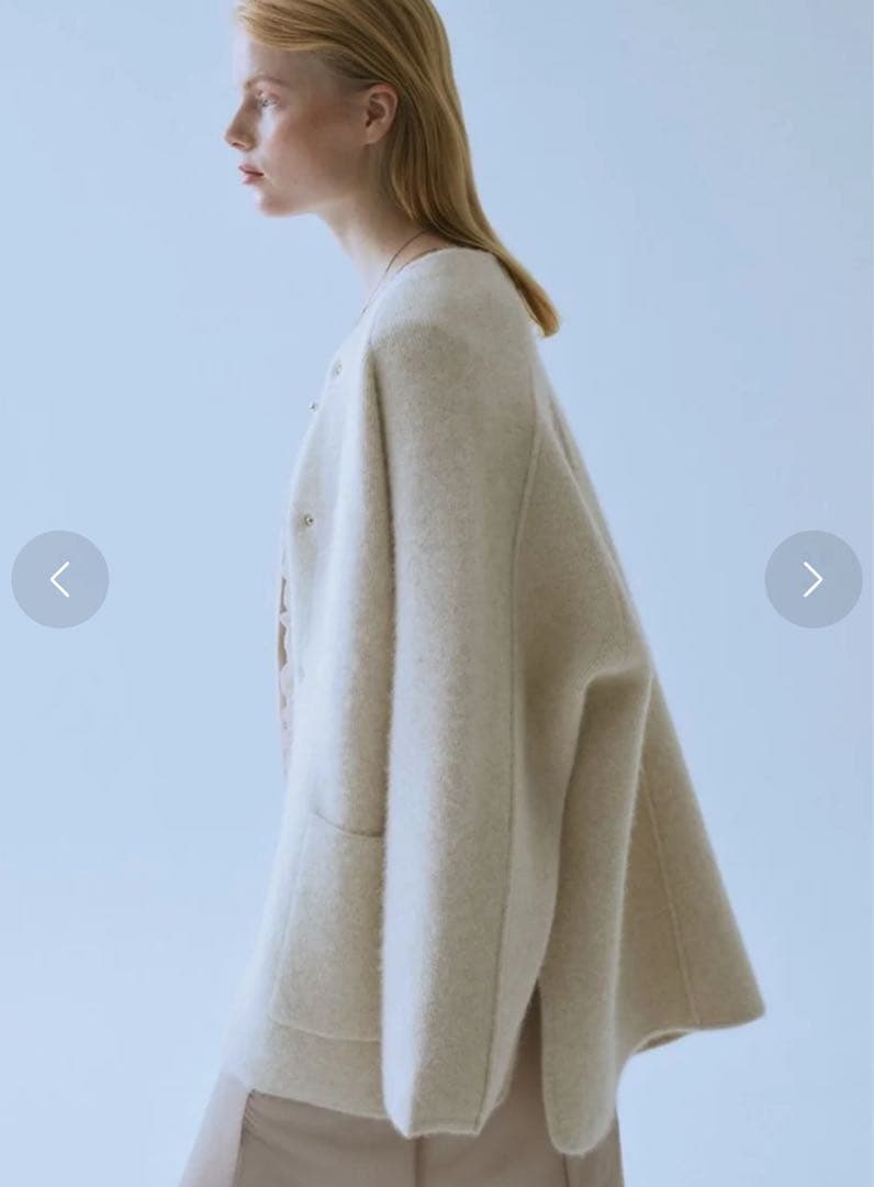 2024AW アダムエロペ ダブルフェイスニットミドル丈ブルゾン