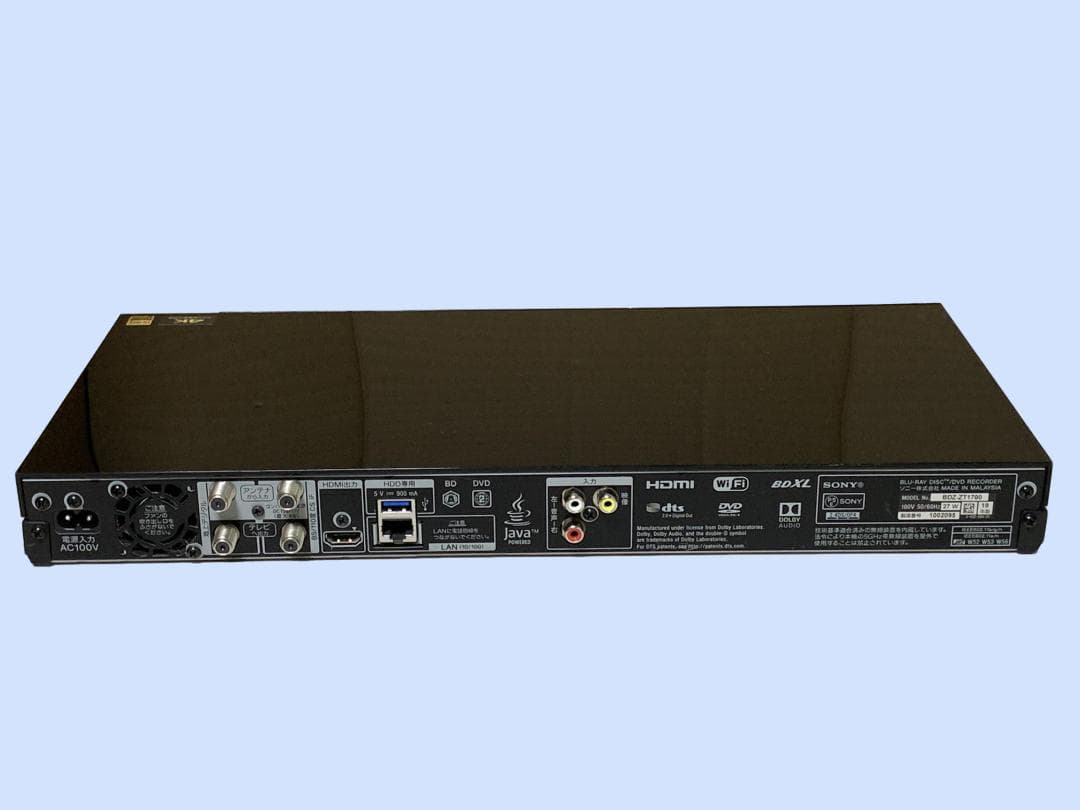 M6612 SONY ブルーレイレコーダーBDZ-ZT1700 3チューナー