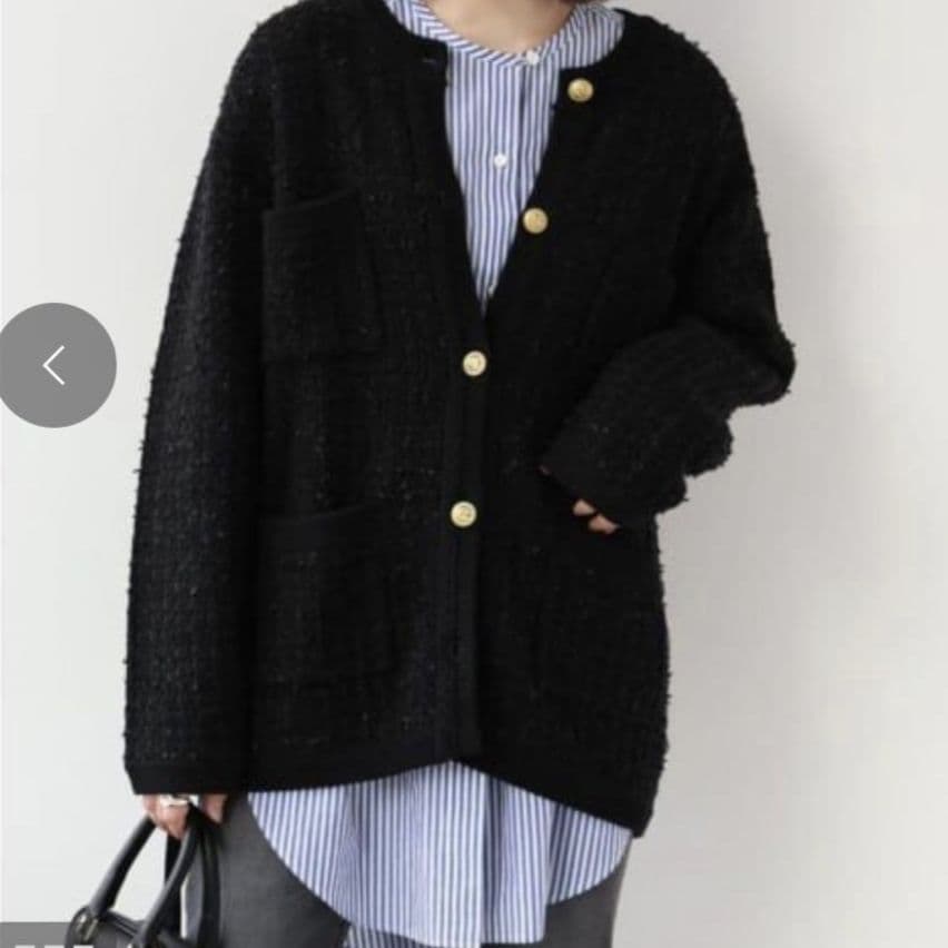 新品　ジャーナルスタンダードレリューム TWEEDYニットジャケット　黒