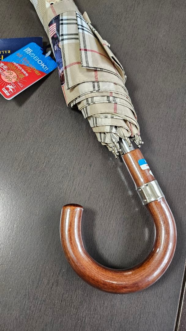 新品ポロラルフローレン☆ポロベア晴雨兼用チェック柄長傘