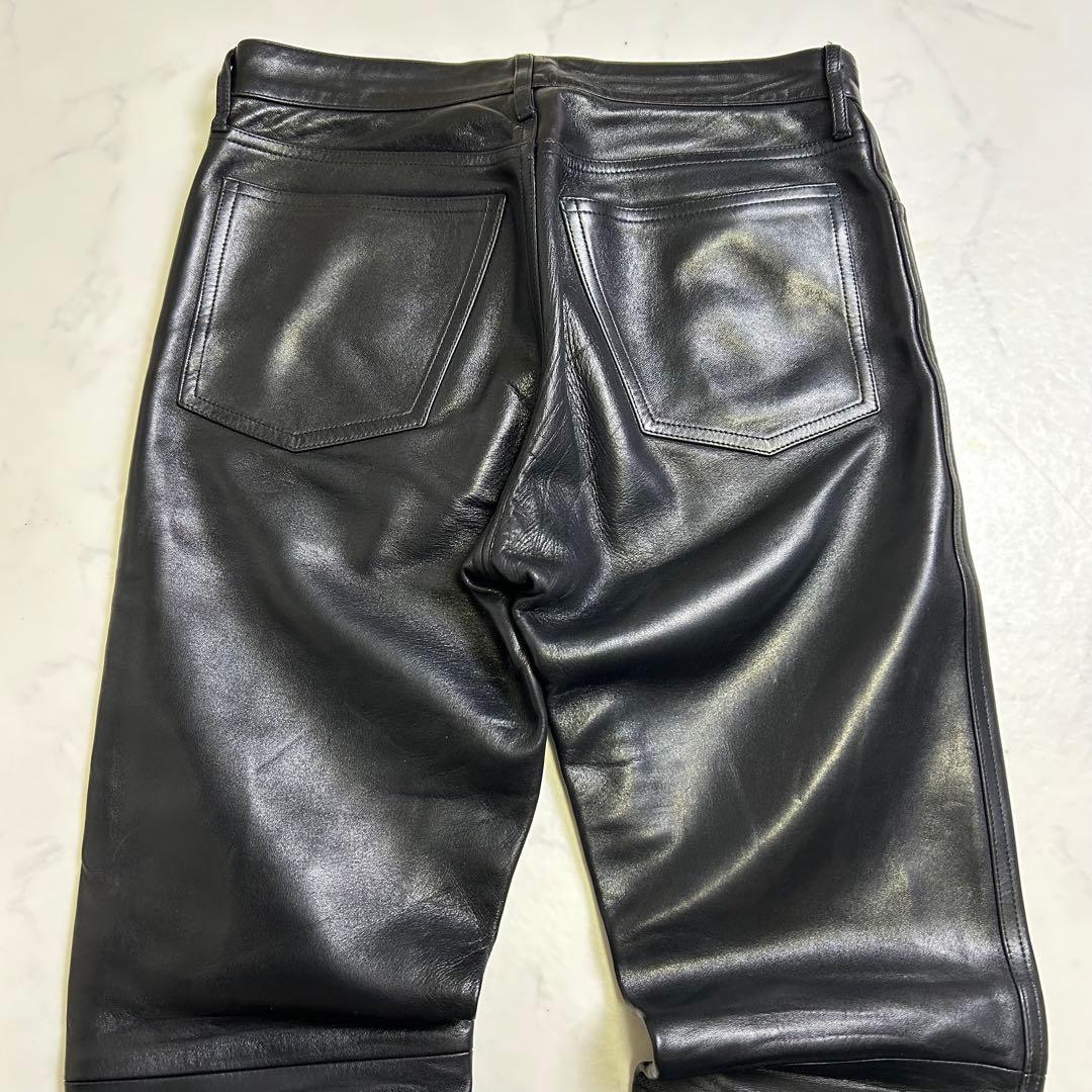 【90s】フランス製 アニエスベーオム レザーパンツ 38 羊革 サンライズ期