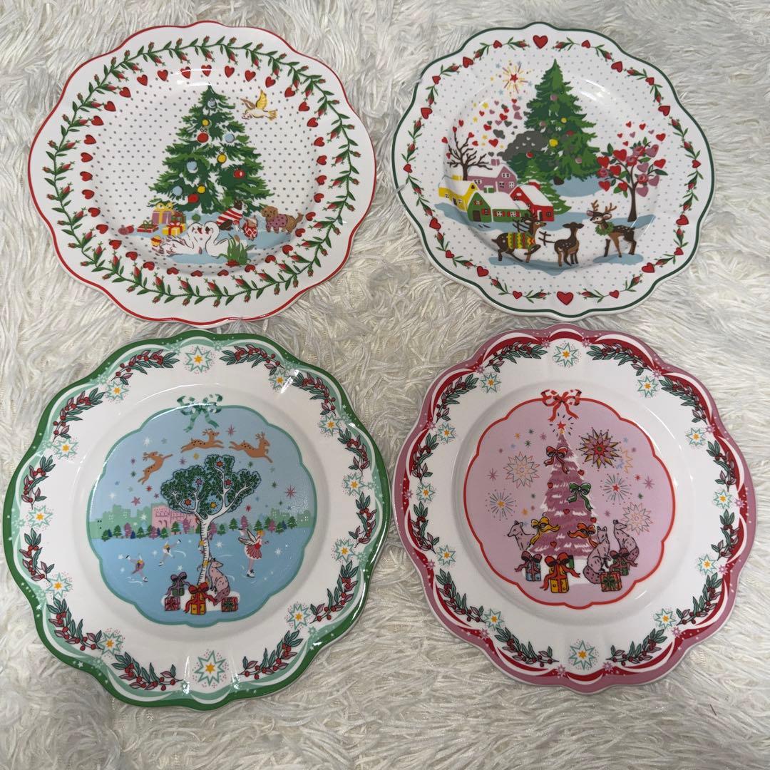 Cath Kidston クリスマス皿 - 4枚セット