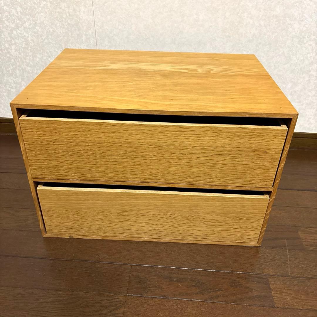 【美品】無印良品 木製収納ケース ステンレスユニットシェルフ用 廃盤品