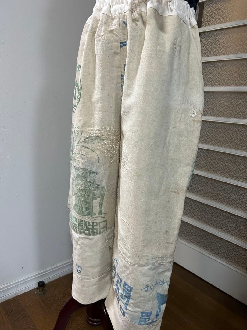 ジ*ョ様 古布リメイク粉袋リメイクゆったりパンツ