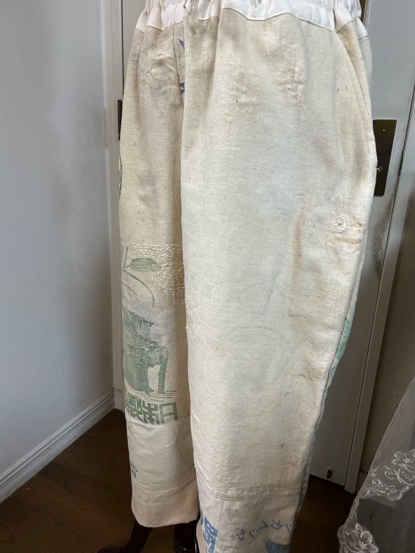 ジ*ョ様 古布リメイク粉袋リメイクゆったりパンツ