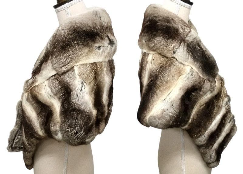 チンチラ　毛皮　大判ショール　　ファーストール　ふわふわ