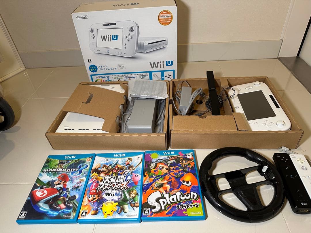 Ｎintendo wii Ｕ スポーツプレミアムセット+人気ソフト３本等セット