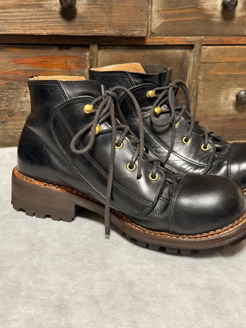 ミハラヤスヒロ　ブーツ　ロガーブーツ　キャップトゥ　ブーツ