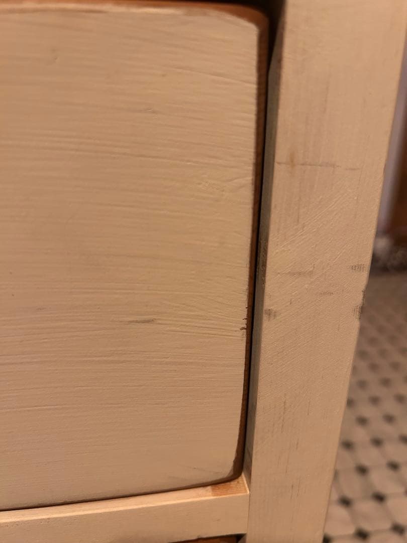 値下【アンティーク】ウッドチェスト（ホワイト）収納バツグン！組み立て不用★手作り