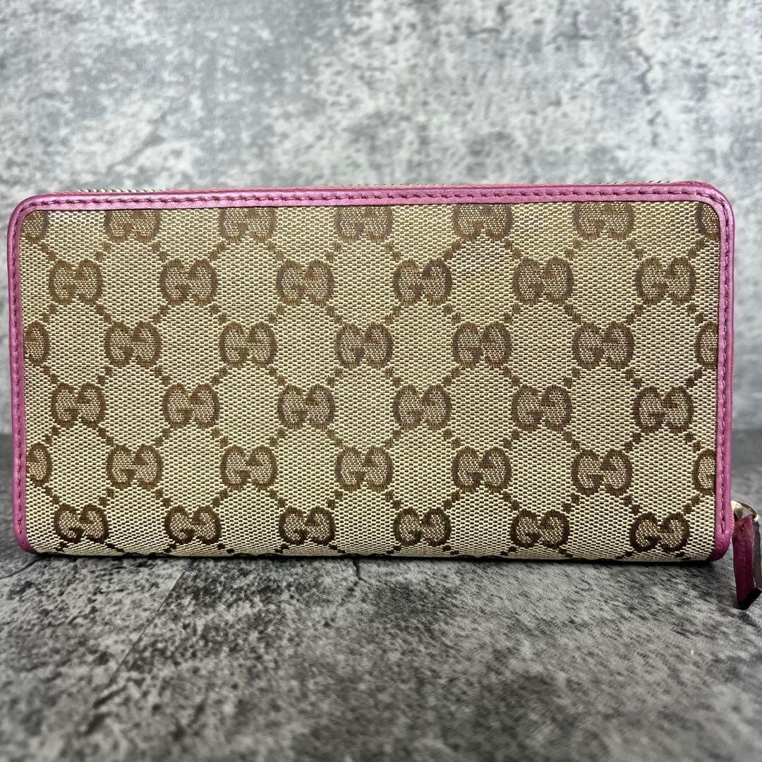 GUCCI GG キャンバス ハート リボン インターロッキング 長財布