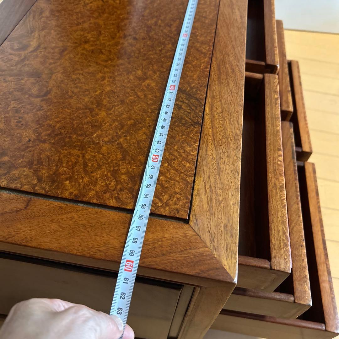 唐木家具　アンティーク　木製 6引き出しタンス ブラウン　チェスト