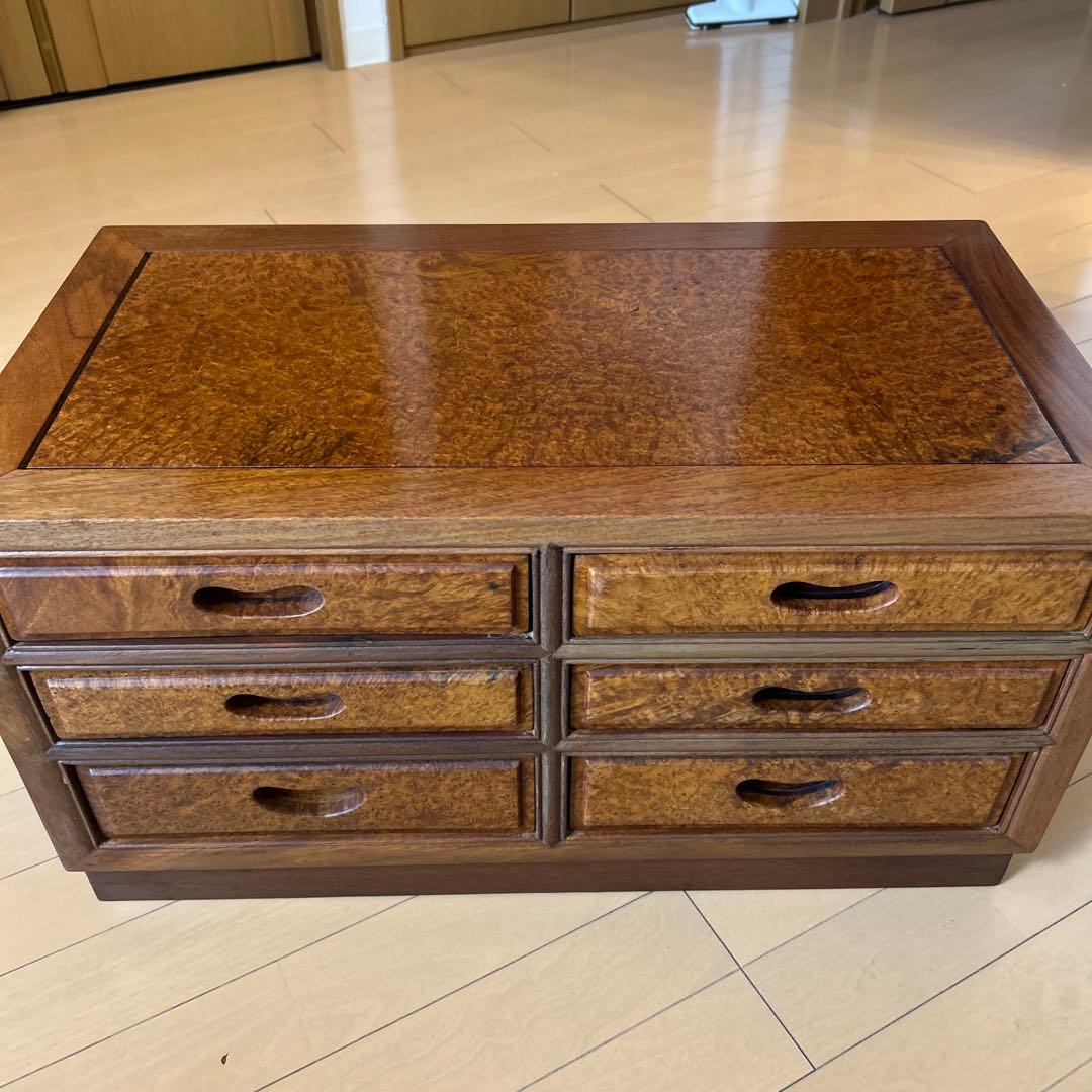 唐木家具　アンティーク　木製 6引き出しタンス ブラウン　チェスト