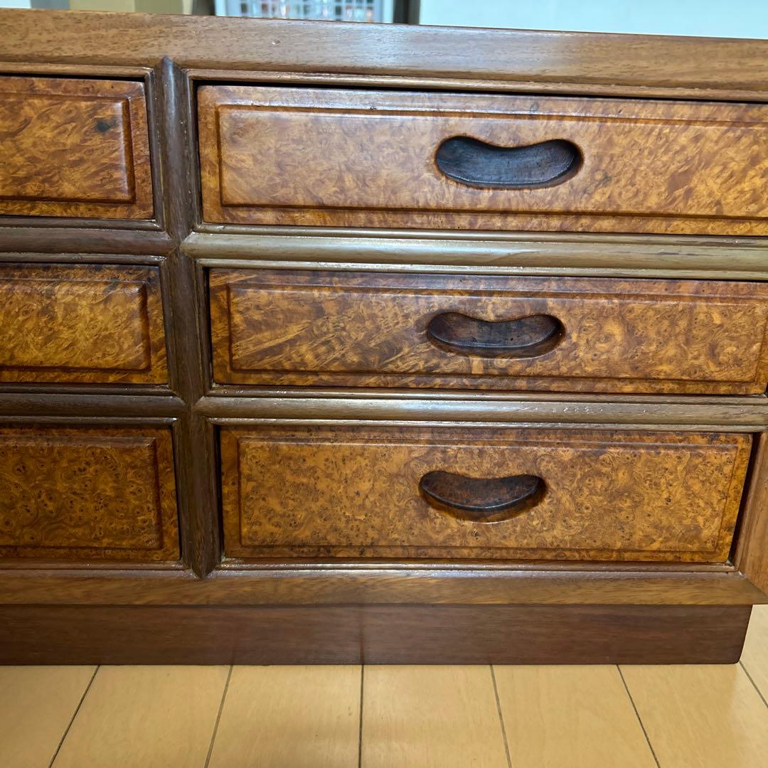 唐木家具　アンティーク　木製 6引き出しタンス ブラウン　チェスト