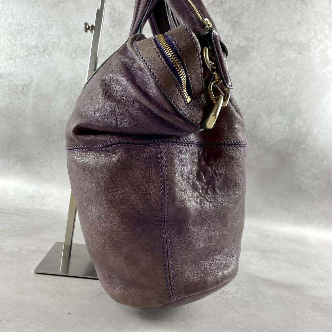 GIVENCHY ナイチンゲール 2way ジバンシー ボストンバッグ 濃紫