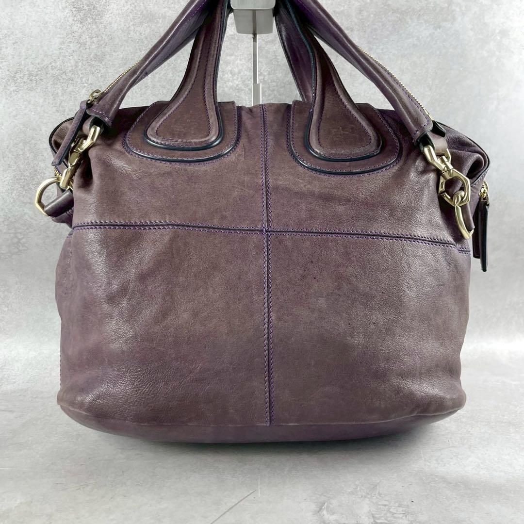 GIVENCHY ナイチンゲール 2way ジバンシー ボストンバッグ 濃紫