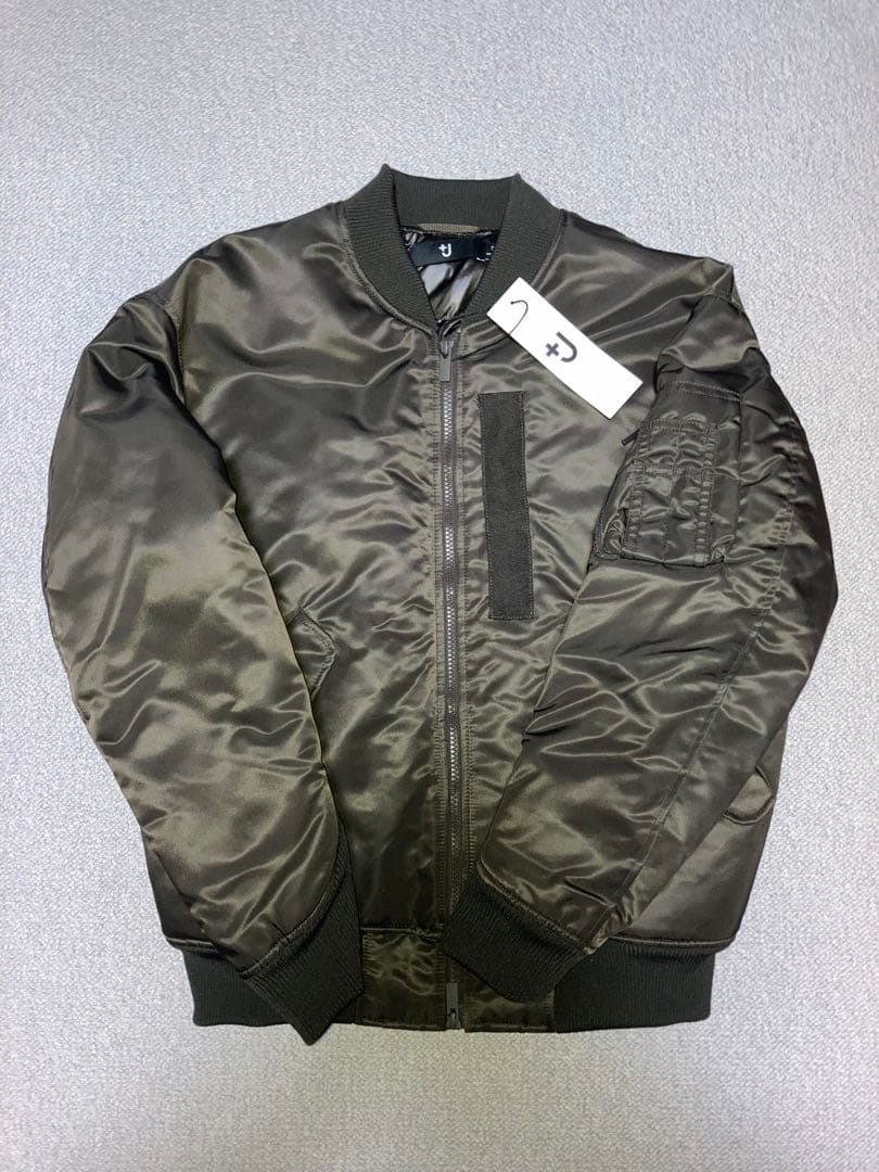 【新品】ユニクロ +J ハイブリッドダウンオーバーサイズ MA-1 グレー S