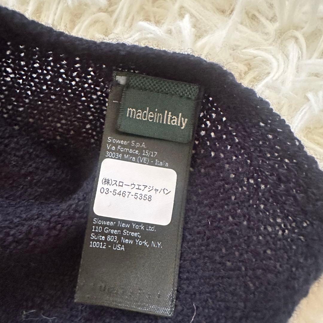 美品 ザノーネ 大判カシミヤ100%マフラー ストール 紺