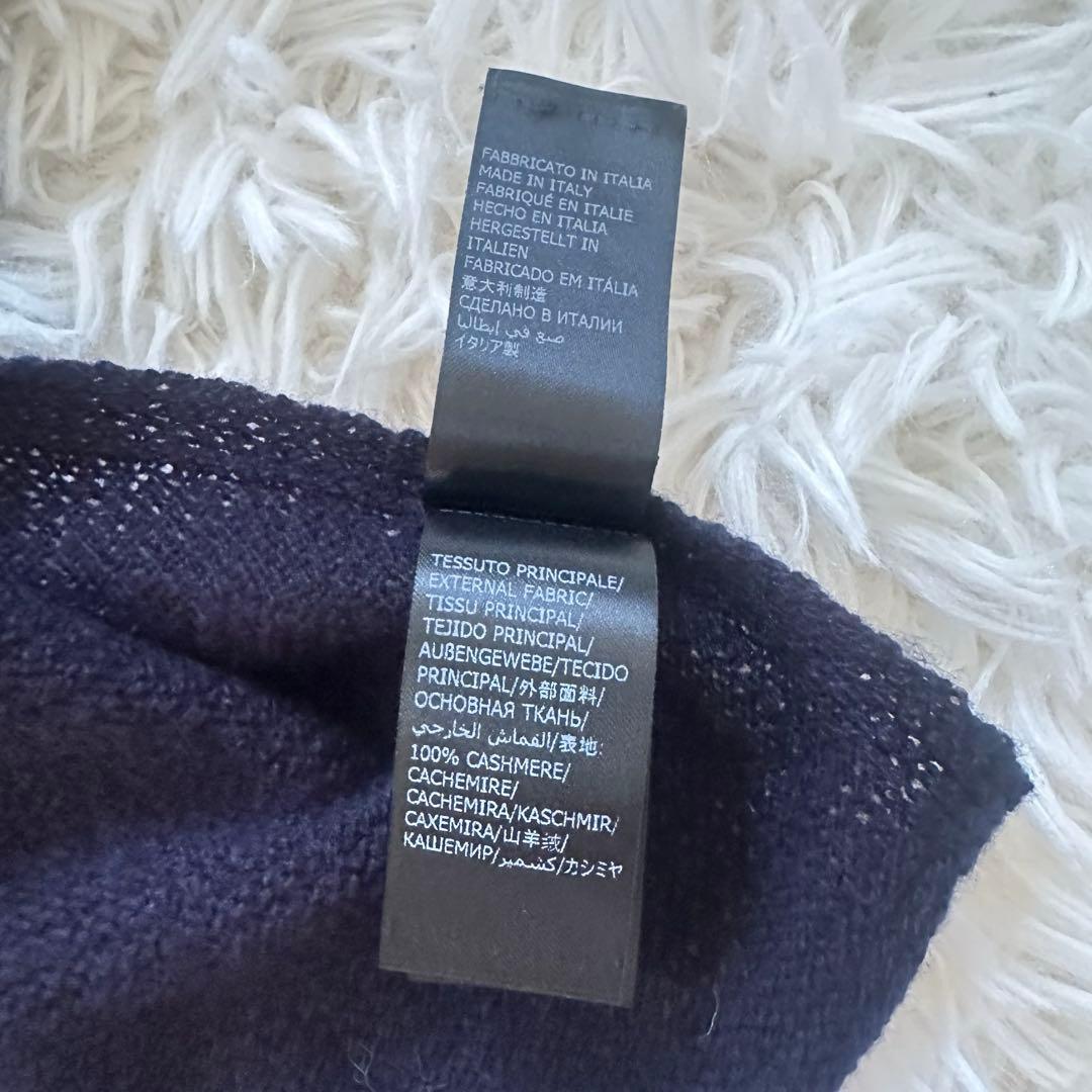 美品 ザノーネ 大判カシミヤ100%マフラー ストール 紺
