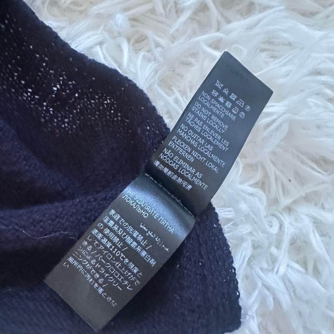 美品 ザノーネ 大判カシミヤ100%マフラー ストール 紺