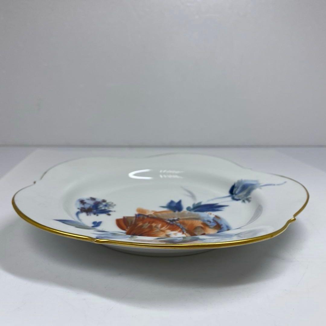 マイセン　現代花プレートA 幅約20.6㎝ 東さ7-0202②