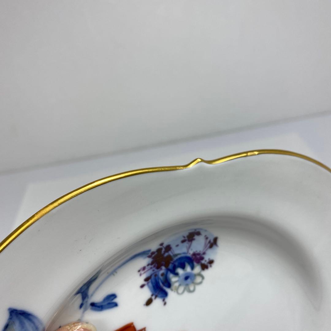 マイセン　現代花プレートA 幅約20.6㎝ 東さ7-0202②