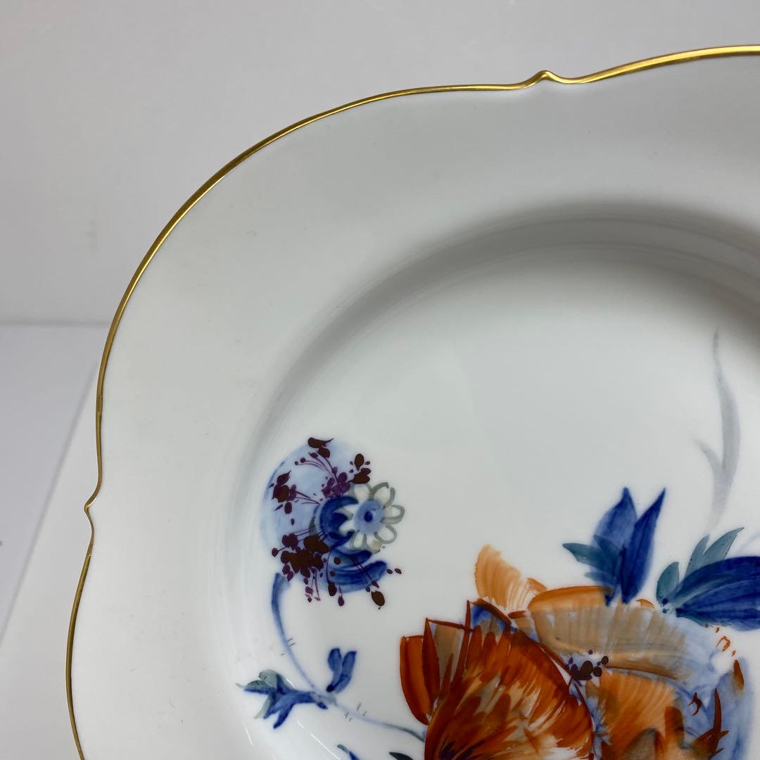 マイセン　現代花プレートA 幅約20.6㎝ 東さ7-0202②