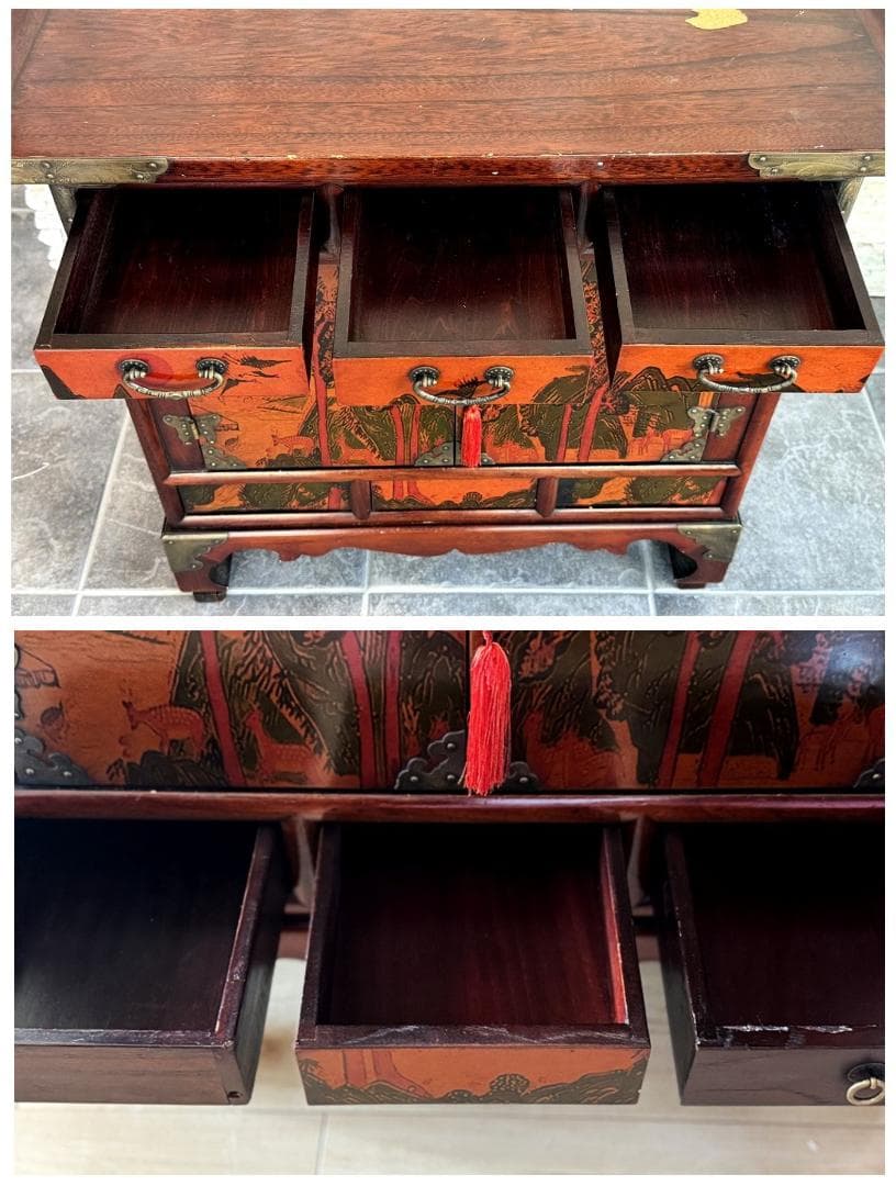 ☆売約済みです☆　李朝家具　中国家具　漆　古道具 　隠し扉　収納　引き出し