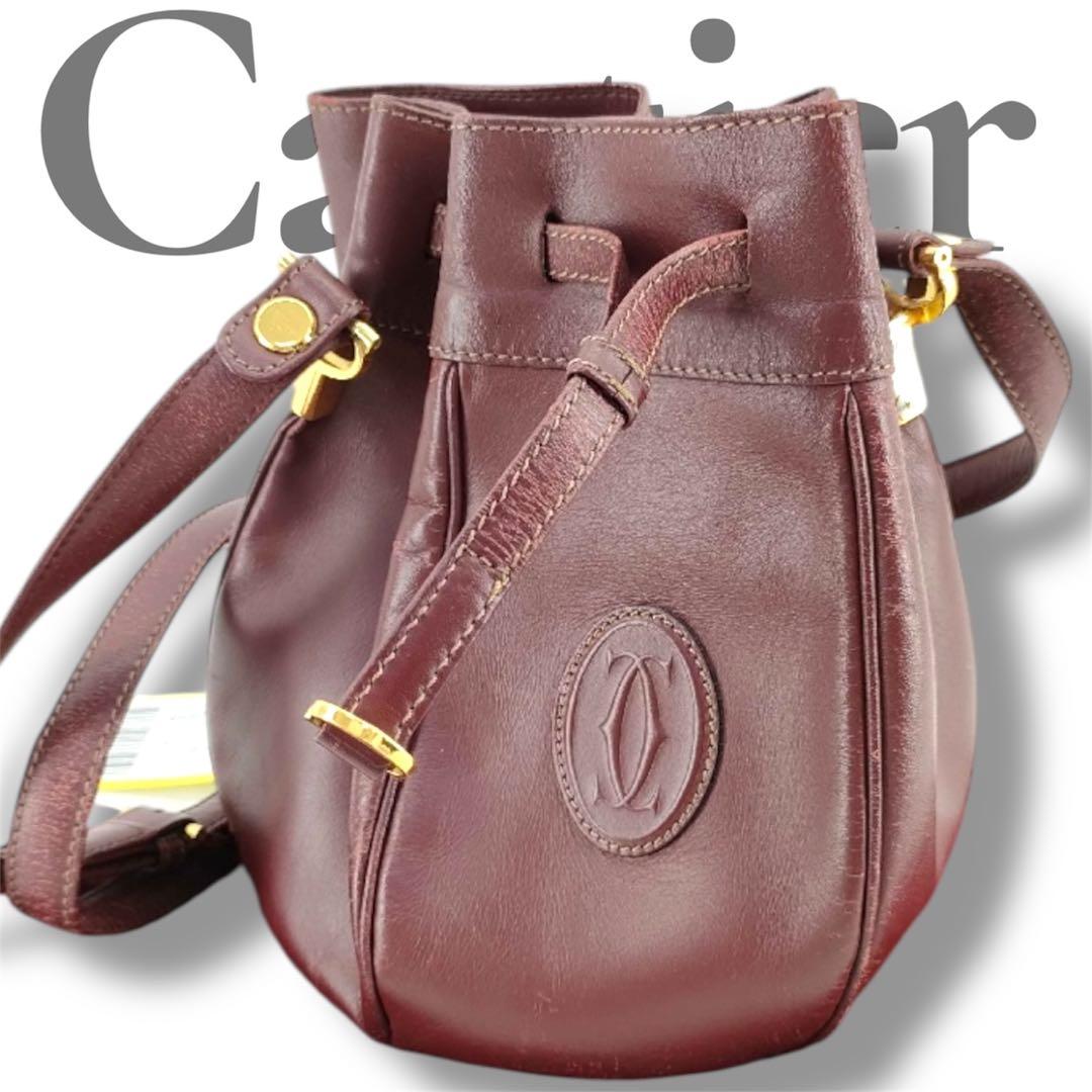 Cartgier マストライン　ボルドー　巾着ショルダーバッグ　ショルダーバッグ