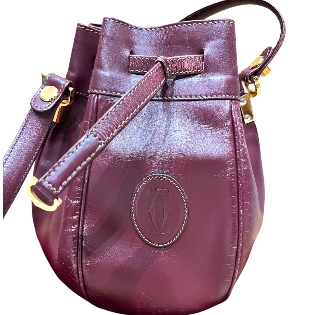 Cartgier マストライン　ボルドー　巾着ショルダーバッグ　ショルダーバッグ