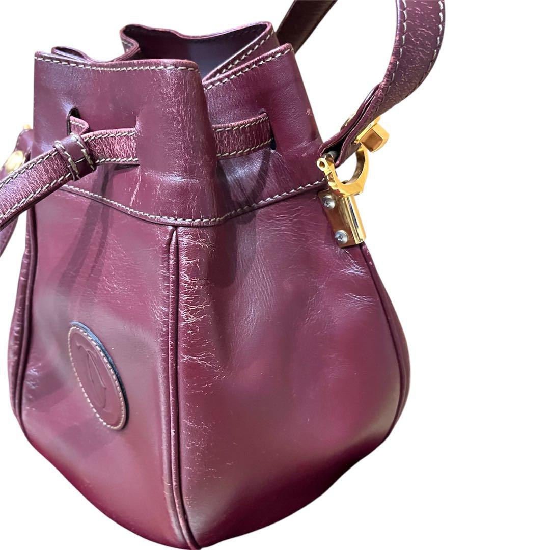 Cartgier マストライン　ボルドー　巾着ショルダーバッグ　ショルダーバッグ