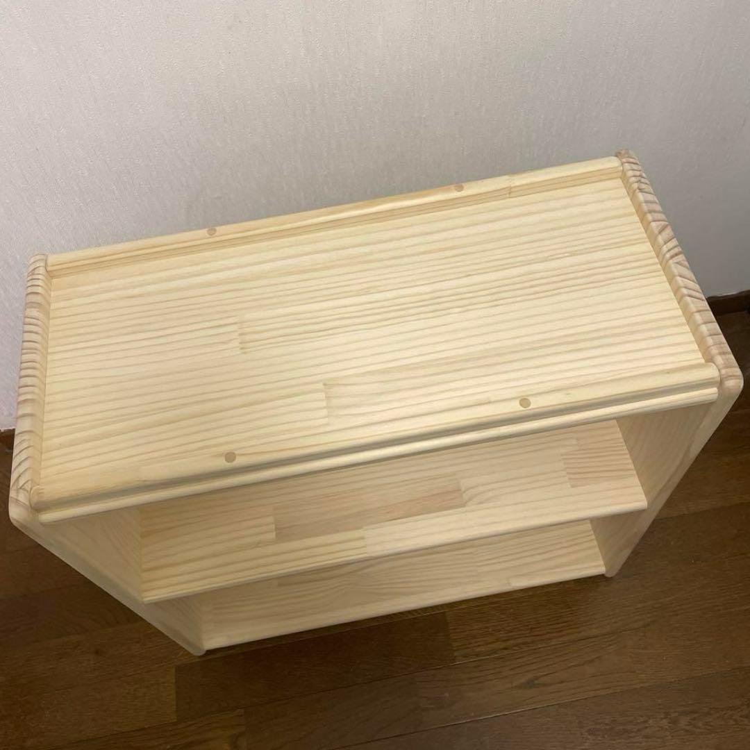 ハンドメイド　2way オモチャ棚　モンテッソーリ　木製棚　w64 角丸み加工