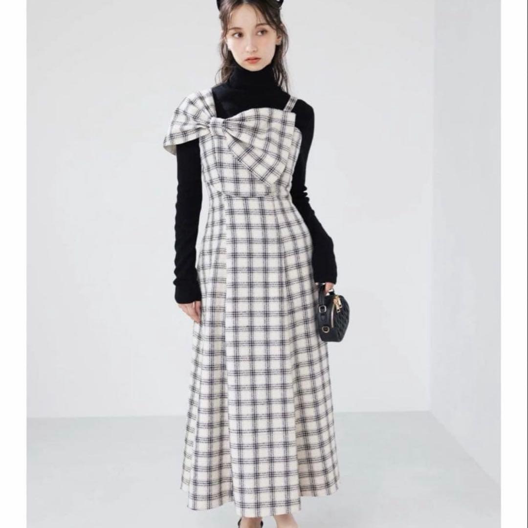 dazzlin ビッグリボンレイヤードワンピース キャミワンピース