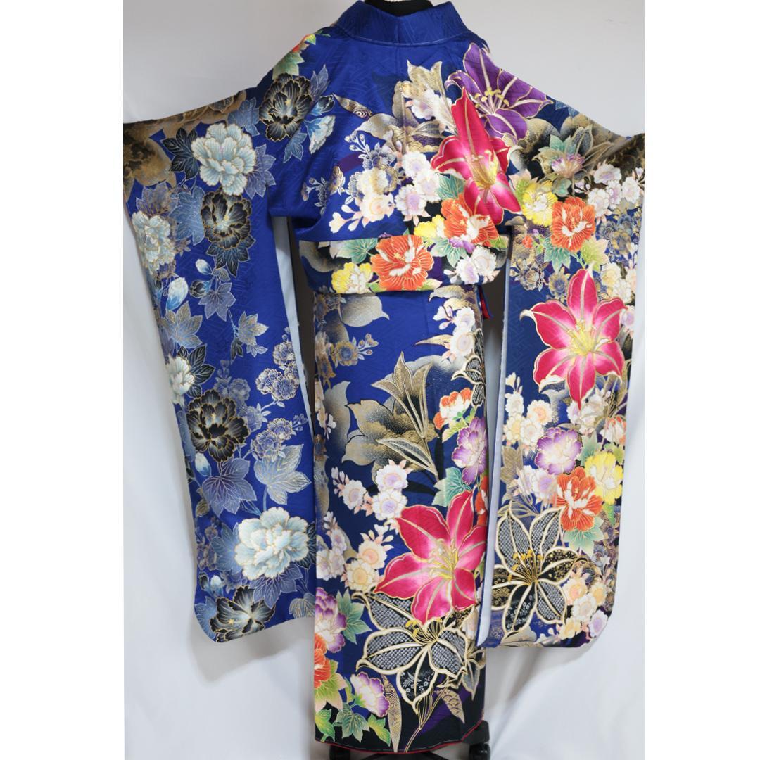 極美品！華道家■假屋崎省吾氏171cm振袖6点セット帯フルセット成人式RB25