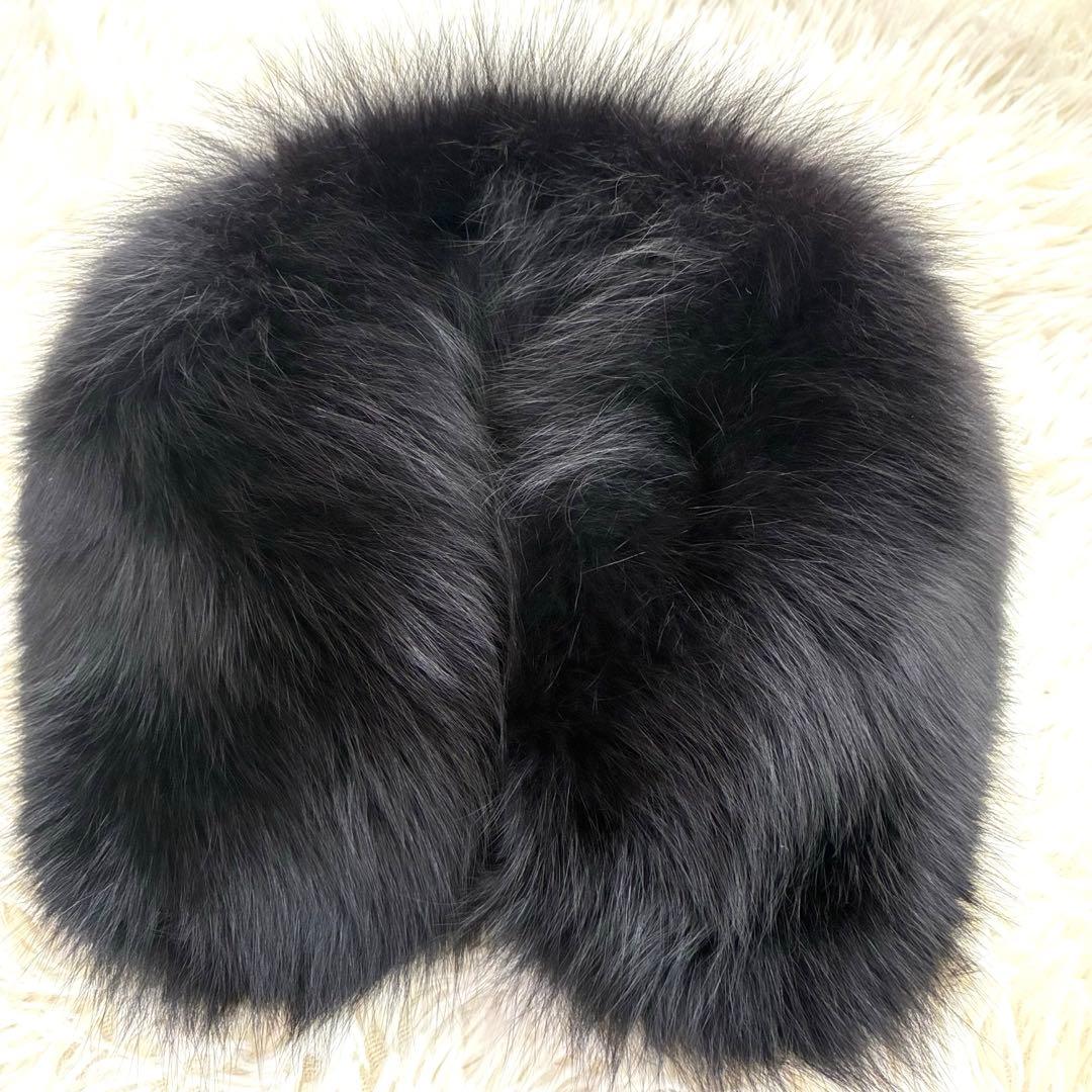 美品大きいサイズ13 フジコウ　カシミヤ　サガフォックス　ロングコート　ブラック