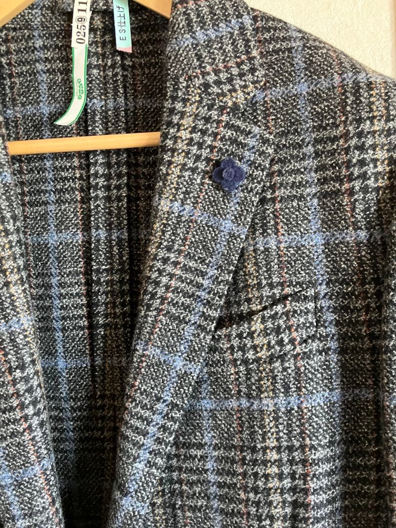 LARDINIウィンドウペンテーラードジャケット　52