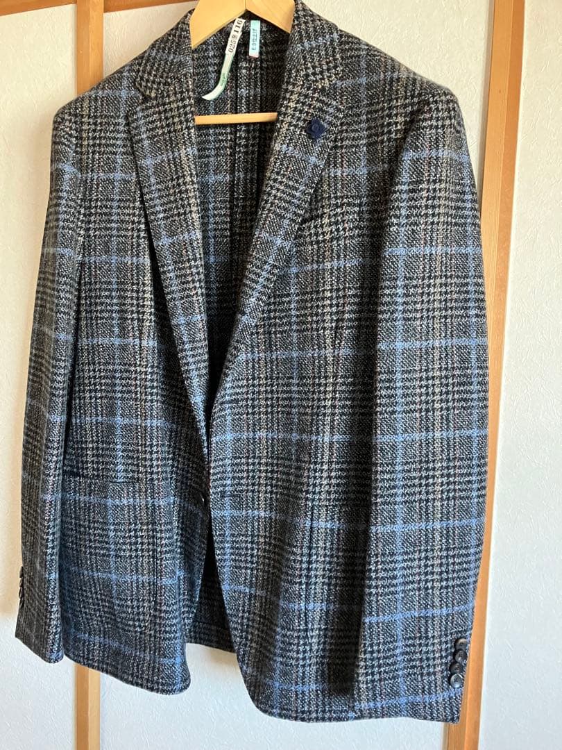 LARDINIウィンドウペンテーラードジャケット　52