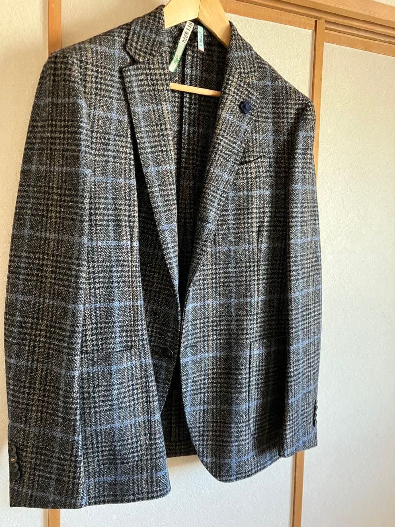 LARDINIウィンドウペンテーラードジャケット　52