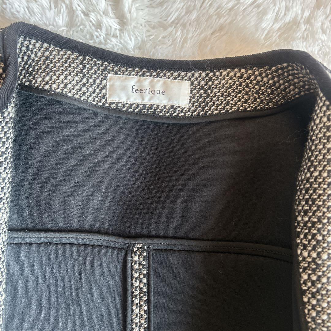 【美品】feerique フィーリックダンボールボンディングツィードコートXL