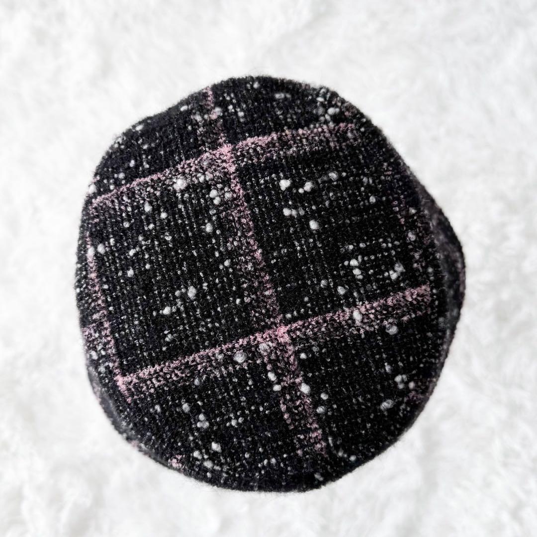 美品 CHANEL ツイードバケットハット ココマーク 近年モデル ブラック Ｍ