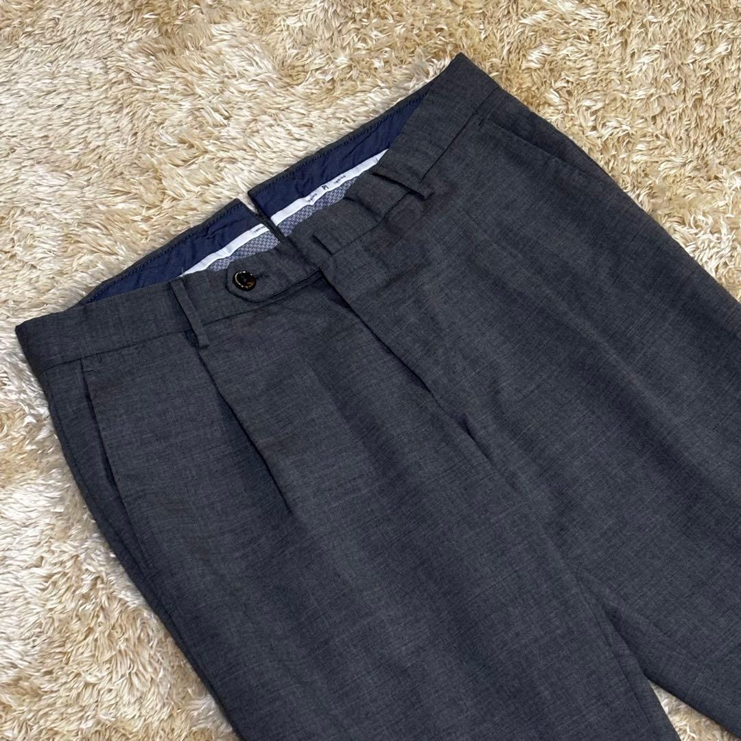 PT TORINO ワンプリーツストレッチサマーウールスラックス 44