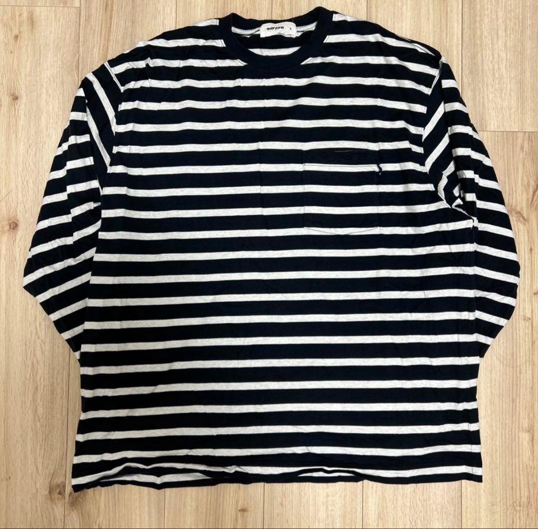 トップス everyone high-gauge cotton border Tee