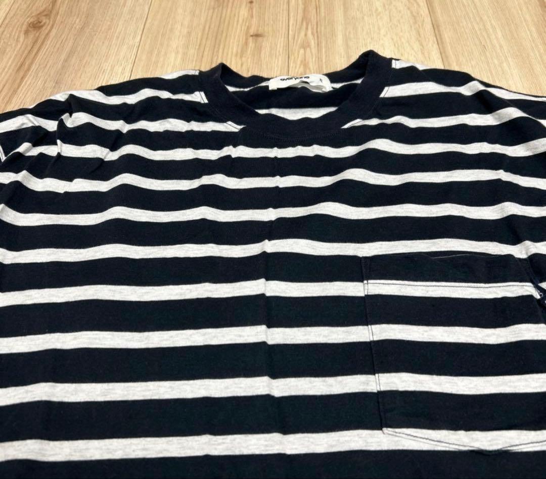 トップス everyone high-gauge cotton border Tee
