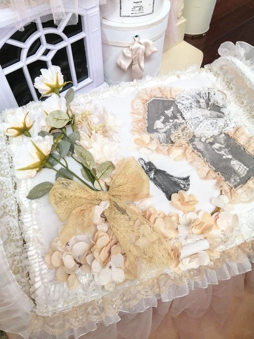 大きな貴婦人パニエ♡薔薇♡ドレッシー♡小物入れ♡収納♡