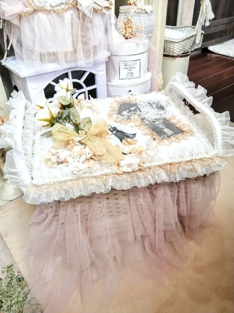 大きな貴婦人パニエ♡薔薇♡ドレッシー♡小物入れ♡収納♡