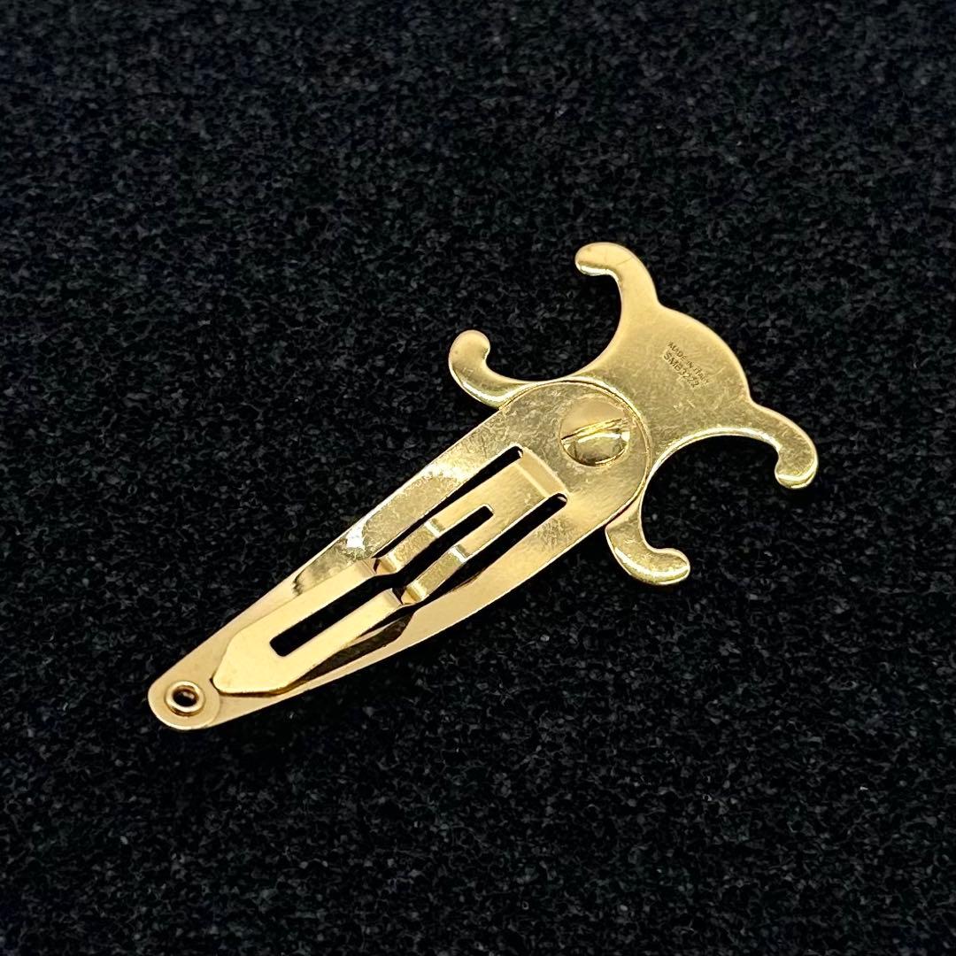 【美品】 CELINE セリーヌ ヘアクリップ トリオンフ ピン ゴールド